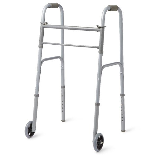 Two-Button Folding Walkers 5" Wheel