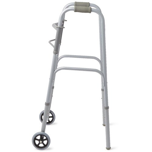Two-Button Folding Walkers 5" Wheel