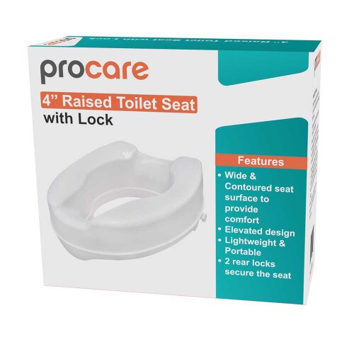4" Raised Toilet Seat with Lock