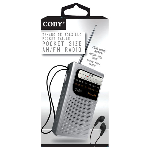 Coby Pocket Size AM/FM Radio Silver