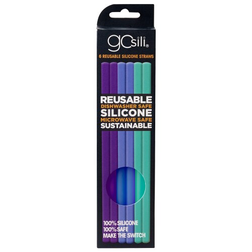 GoSili Standard Straws 6pk Purple