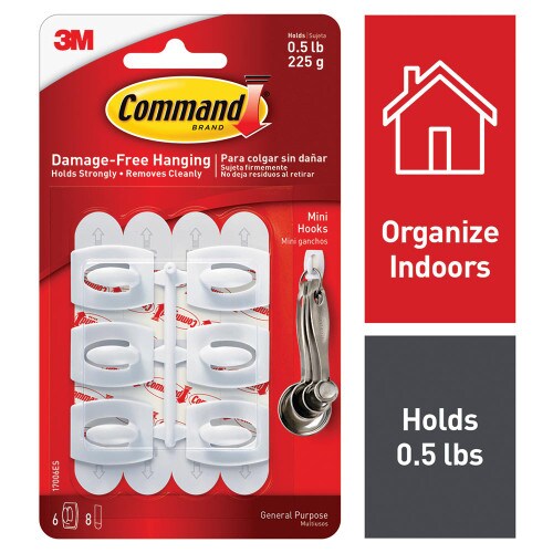 Command Hooks With Strips White