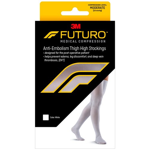 Anti-Embolism Thigh High White