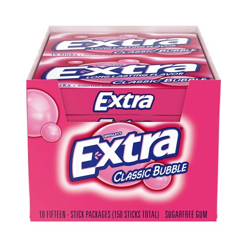 Extra Classic Bubble Gum 15 Pieces