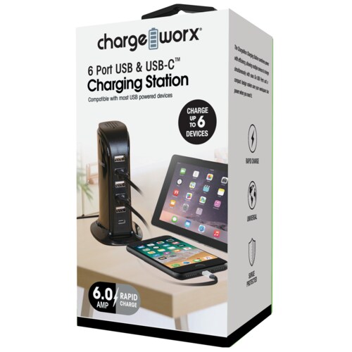 Chargeworx 6 Port Desktop Charging