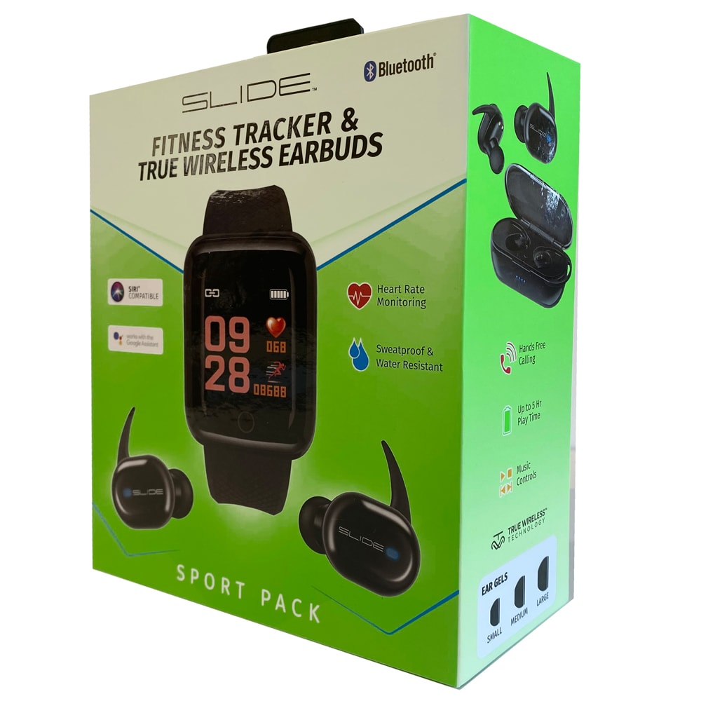 Slide Fitness Tracker True Wireless Earbuds Combo