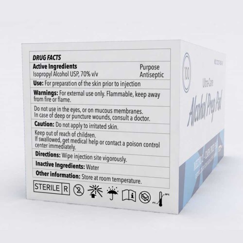 Ultracare Alcohol Prep Pads - 100ct