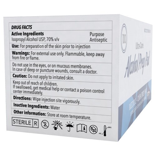 Ultracare Alcohol Prep Pads - 100ct
